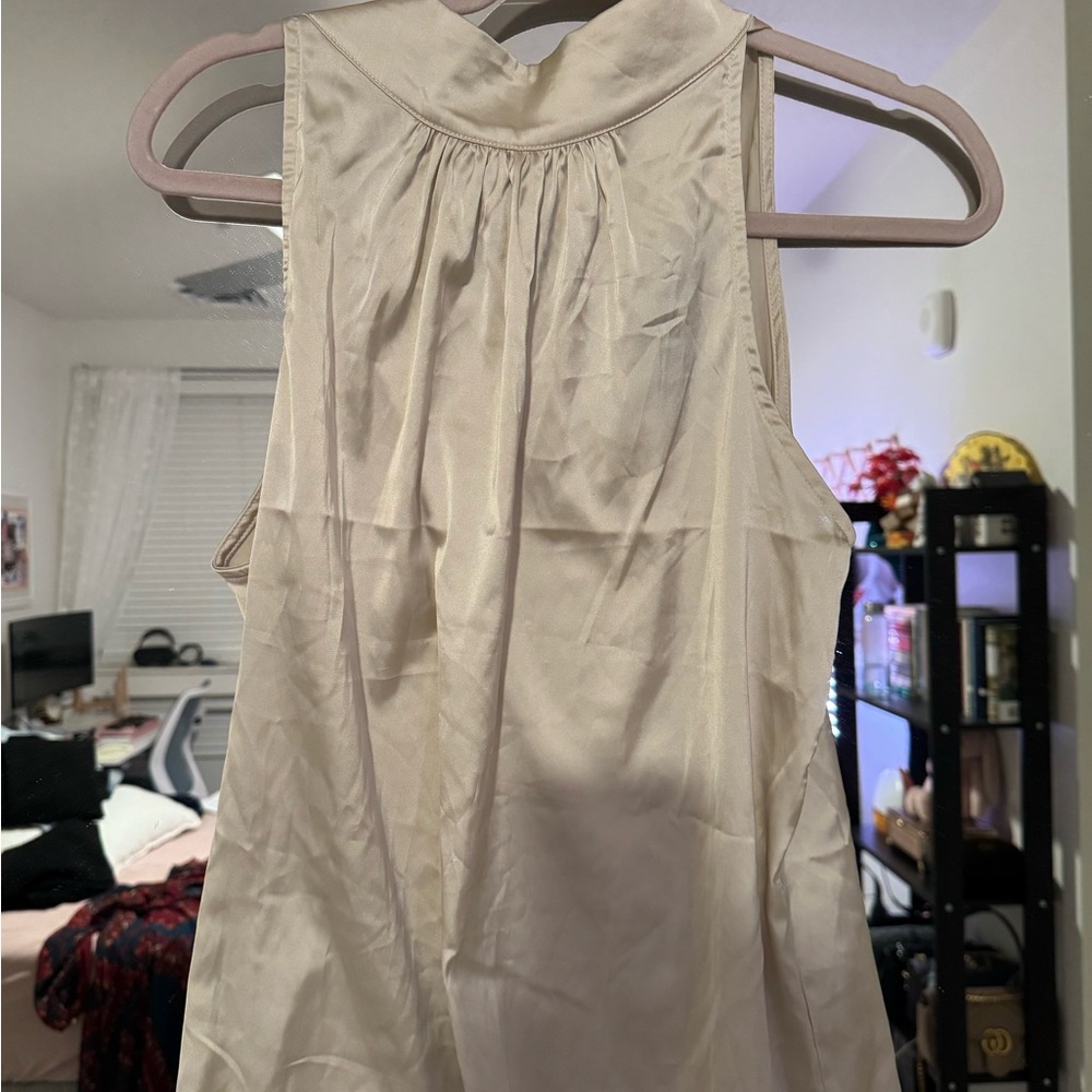 Sleeveless Cream Blouse